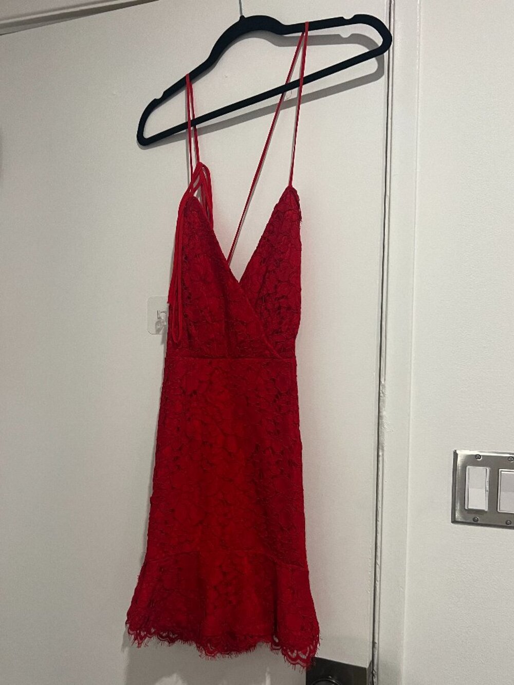 NBD Red Lace Mini Dress Size M
